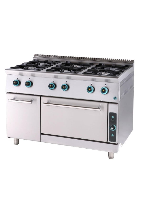 6-burner gas stove with oven and cabinet FC6FS7-SERIES 750 Catering equipment