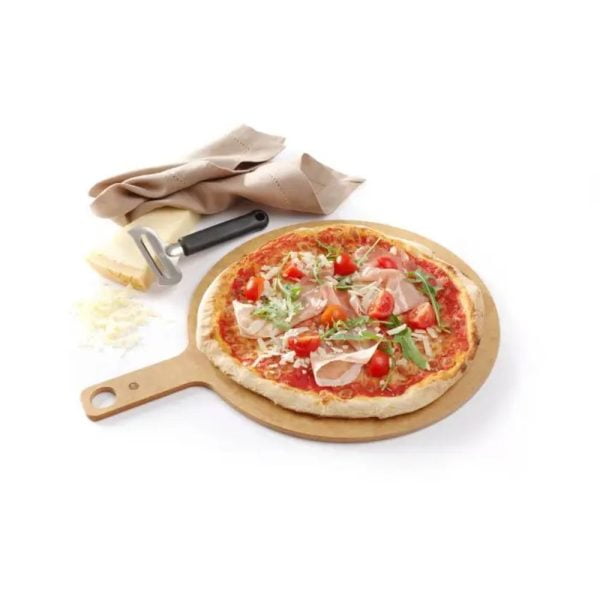 Δίσκος πίτσας με λαβή ξύλινος 34×25.4 εκατ. Αξεσουάρ