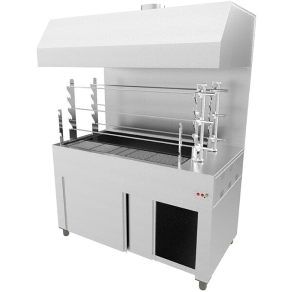 Floor Charcoal Grill With 6 Spits, Cabinet And Bubbler,BIOKAN LGH64 160x81x200cm Catering equipment