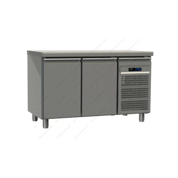 Professional Countertop Refrigerator-Freezer 145 x 80 cm. with 2 Confectionery Doors GINOX Benches