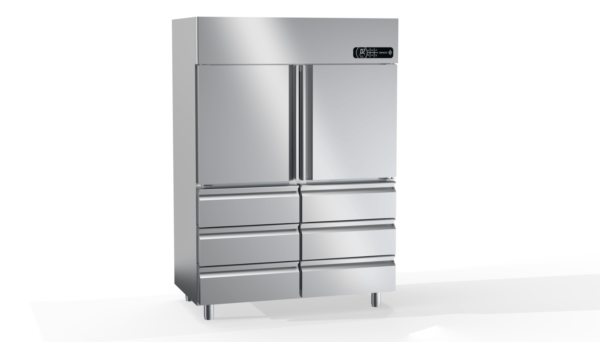 Professional Refrigerator Chamber-Maintenance with 2 Doors & 6 Drawers Slim Line 1315 Lt GINOX Catering equipment