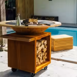 OFYR FIREPIT BBQ ME ΞΥΛΟΘΗΚΗ CORTEN BBQ